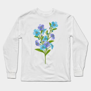 Forget Me Not Flowers Long Sleeve T-Shirt